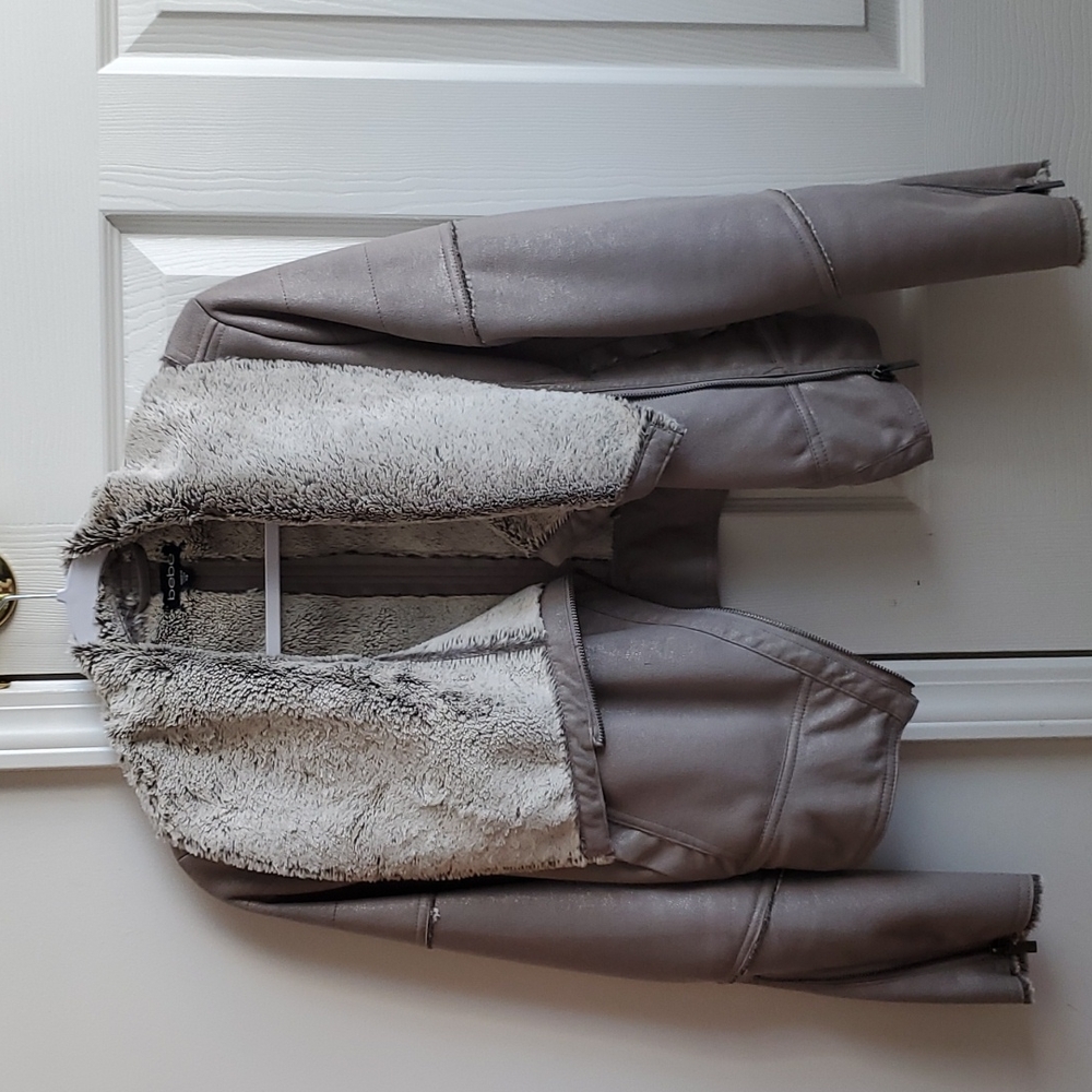BEBE Suede Biker Jacket